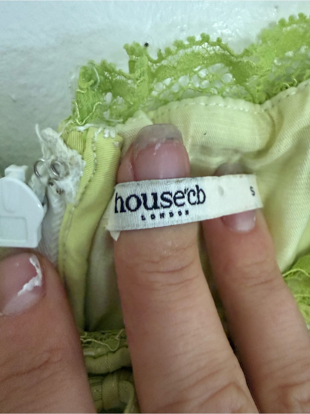 House Of CB Dress Tiffani Mini Fit & Flare in Neon Lime Green - Picture 5 of 5